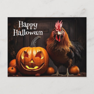 Happy Halloween Kip Haan Pompoen Boerderij Papier Briefkaart