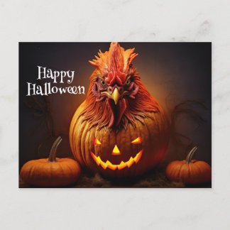 Happy Halloween Kip Haan Pompoen Boerderij Papier Briefkaart