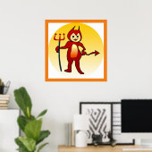 "HAPPY HALLOWEEN" KLEINE DEVIL POSTER (Thuiskantoor)
