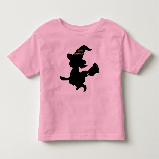 "HAPPY HALLOWEEN" KLEINE WITCH KINDER SHIRTS (Voorkant)