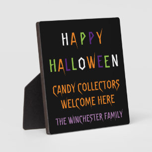 Happy Halloween kleurrijke grappige spooky-tekst Fotoplaat