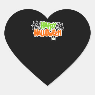 Happy Halloween Kleurrijke Schattigee Spinnenweb Hart Sticker
