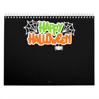 Happy Halloween Kleurrijke Schattigee Spinnenweb Kalender