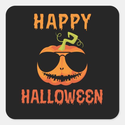Happy Halloween koelste pomkin Vierkante Sticker (Voorkant)