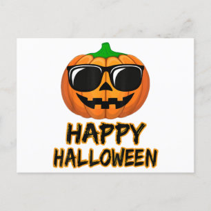Happy Halloween Kostuum Grappige Pompoen Feestdagenkaart