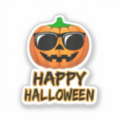 Happy Halloween Kostuum Grappige Pompoen Sticker (Voorkant)