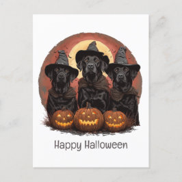Happy Halloween Labrador Retriever Dogs Witch Pett Briefkaart