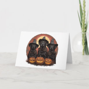 Happy Halloween Labrador Retriever Dogs Witch Pett Kaart