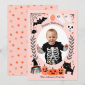 Happy Halloween leuke kinder fotokaart Kaart (Voorkant / Achterkant)