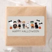 Happy Halloween leuke kinderen in kostuums Etiket (Insitu)