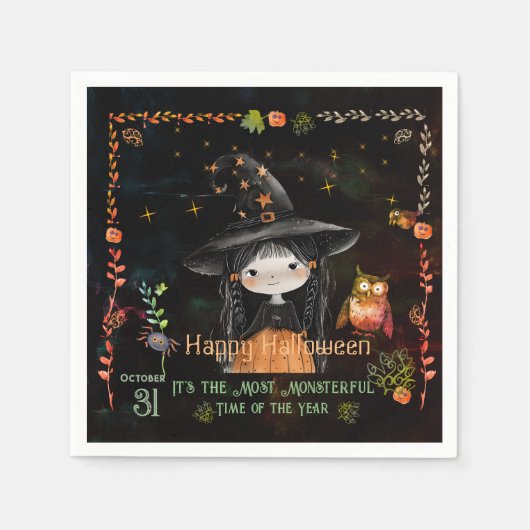 Happy Halloween Little Witch Servet (Voorkant)