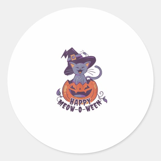 Happy Halloween Meowoween Tank Top Ronde Sticker (Voorkant)