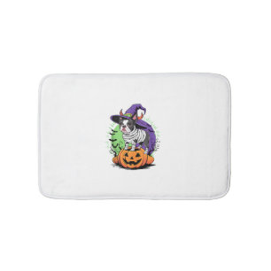 Happy Halloween met Boston Terrier Mummy & Witch Badmat
