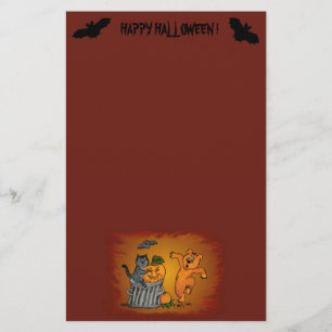 Happy Halloween met Cat Bat Dog en Spider Briefpapier