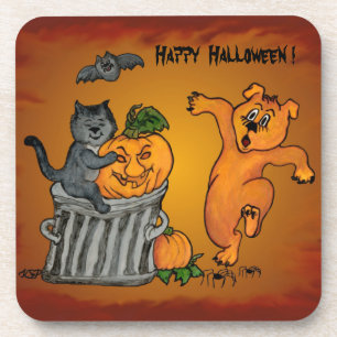 Happy Halloween met Cat Bat Dog en Spider Drankjes Onderzetter