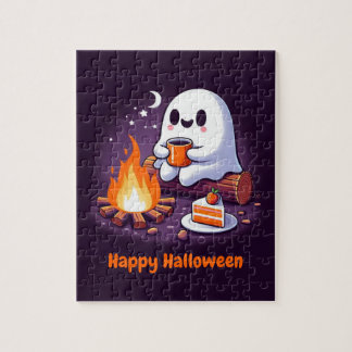 Happy Halloween met drink ghost Legpuzzel