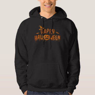 Happy halloween met een eng pompoen gezicht en hek hoodie