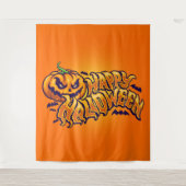 Happy Halloween met Jack O Lantern achtergrond Wandkleed (Voorkant)