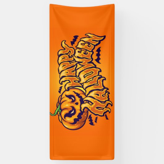 Happy Halloween met Jack O Lantern House Flag Spandoek (Verticaal)