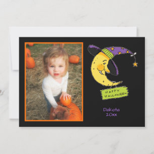 Happy Halloween met Moon Gepersonaliseerd Foto Lij Kaart