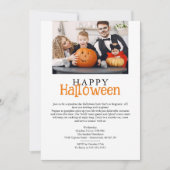 Happy Halloween Minimalist Photo Invitation Feestdagenkaart (Voorkant)