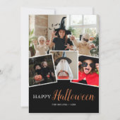 Happy Halloween Modern Black Photo Holiday Kaart (Voorkant)