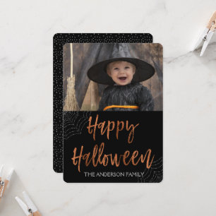 Happy Halloween Modern Halloween Photo Card Kaart