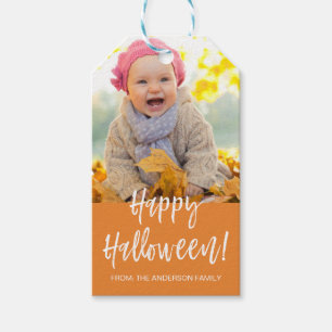 Happy Halloween Modern Halloween Photo Gift Label Cadeaulabel