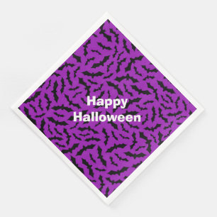 Happy Halloween Modern Party Paars Bat Servet