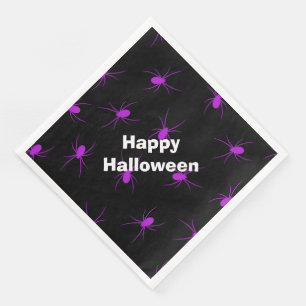 Happy Halloween Modern Party Paarse Spider Servet