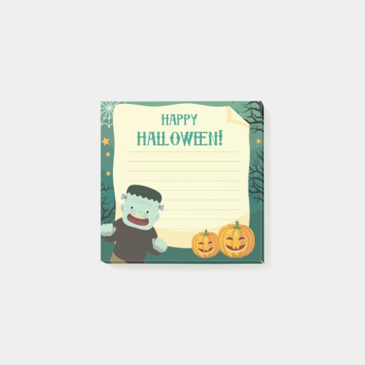 Happy Halloween Monster 3" x 3" Post-it® Notes (Devant)