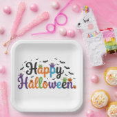 Happy Halloween Monsters Papieren Bordje (Feest)
