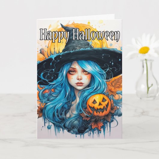 Happy Halloween | Mooie herfst heks Kaart (Kleine Plant)