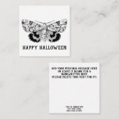 "Happy Halloween" Moth Gothic Modern Notitiekaartje (Voorkant / Achterkant)