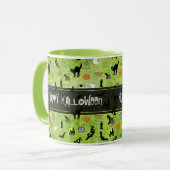 "Happy Halloween" Mug Vert Random Iconique Motif (Devant gauche)