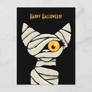 Happy Halloween Mummy Cat Briefkaart
