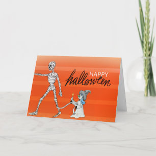 Happy Halloween - Mummy en Witch Card Kaart
