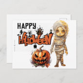 Happy Halloween Mummy Feestdagenkaart (Voorkant / Achterkant)