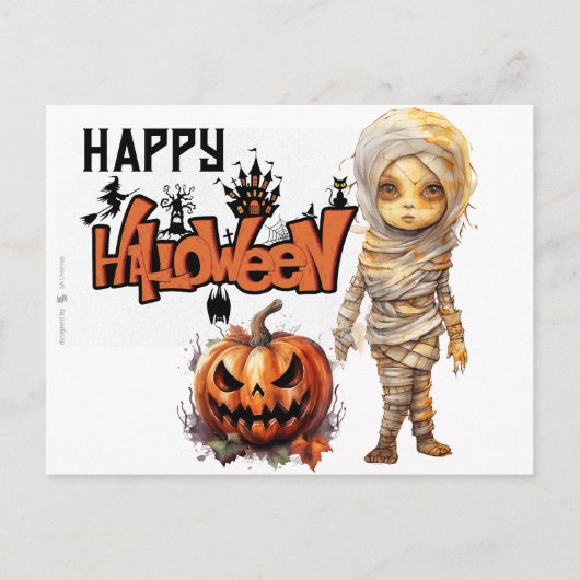 Happy Halloween Mummy Feestdagenkaart (Voorkant)