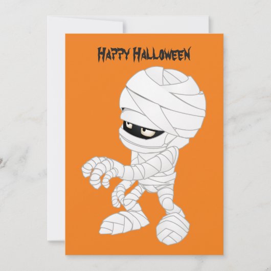 Happy Halloween Mummy Kaart (Voorkant)
