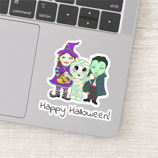 Happy Halloween, Mummy, Vampire en Witch Kinder Sticker (Detail)