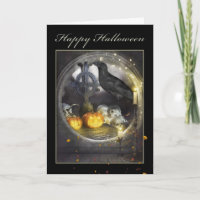 Happy Halloween Mystical Raven Wenskaart