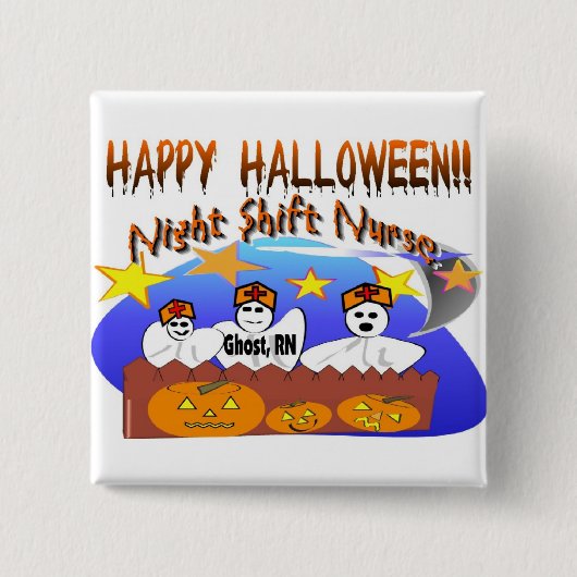 Happy Halloween Night Shift Zurse Vierkante Button 5,1 Cm (Voorkant)