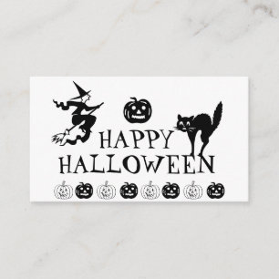 Happy Halloween noir blanc éffrayant carte de boît