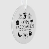 Happy Halloween nom personnalisé noir décoration é (devant)