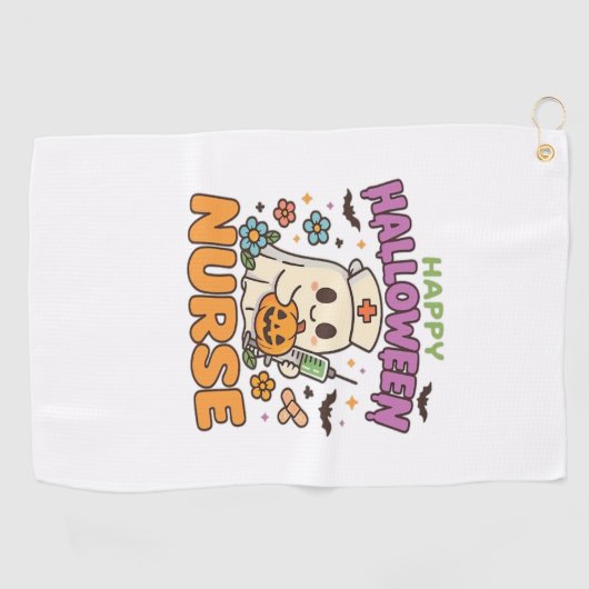 Happy Halloween Nurse Shirt - Schattigee Spooky Me Golfhanddoek (Horizontaal)
