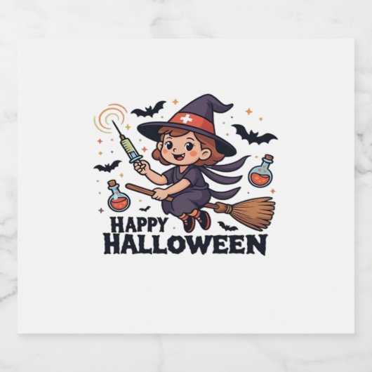 Happy Halloween Nurse Shirt – Spooky Schattige Med Sparkling Wijnetiket (Enkel label)