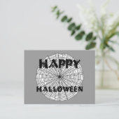 Happy Halloween op Spider Web Text Briefkaart (Staand voorkant)