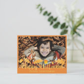 Happy Halloween Orange Acorns Carte photo (Debout devant)