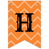 Happy Halloween Oranje Black en Grey Patterned Vlaggetjes (Eerste vlag)